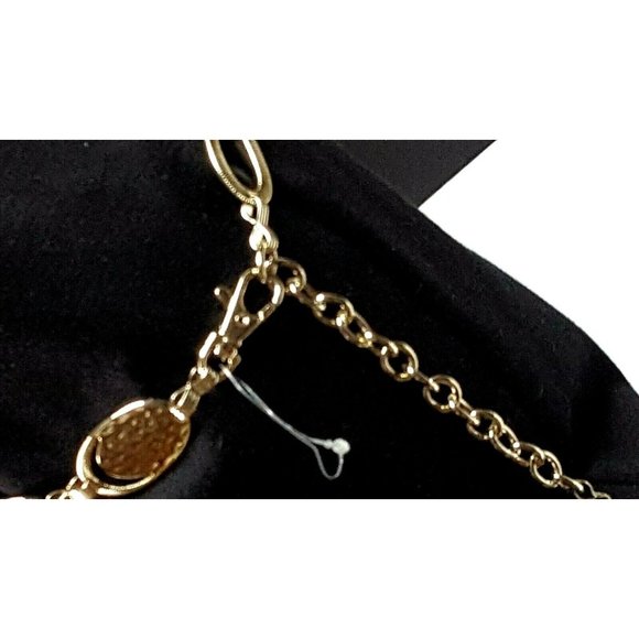 Silver Tone Hammered Metal Oval Chain 19bb4-55 - Picture 3 of 6